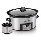 Crock-Pot 6-Quart Countdown Programmable Oval Slow Cooker with Dipper, Stainless Steel, SCCPVC605-S Crock-Pot