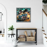 PFFNGPEN Truck Diamond Painting Kits for Adults, 5D DIY American Flag Diamond Art Kits for Beginners, Full Drill Round Diamond Art for Home Wall Decor, Eagle, 12x12 inch PFFNGPEN