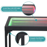FUSLITE Infinity Mirror Light Table, Coffee Tables for Living Room, with 3D Infinity Illusion Mirror, RGB Side Table, with Tunnel Light, Unique Coffee Table, with Futuristic Decor, for Bedroom, Party FUSLITE