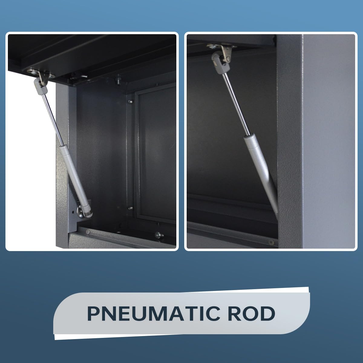 JZD Small Metal Wall Mounted Storage Garage Cabinet with Flip Up Door, Black & Grey JZD