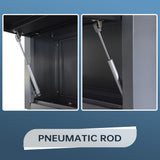 JZD Small Metal Wall Mounted Storage Garage Cabinet with Flip Up Door, Black & Grey JZD