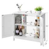 Iwell Pedestal Sink Storage Cabinet with 2 Doors and Shelf, Under Sink Cabinet, Bathroom Sink Cabinet, Space Saver Organizer with U-Shape, White Iwell