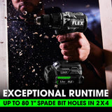 FLEX 24V Brushless Cordless 4-Tool Combo Kit: Drill Driver, Impact Driver, Reciprocating Saw, Work Light with (2) 2.5 Ah Lithium Batteries and 160W Fast Charger - FXM401-2A FLEX