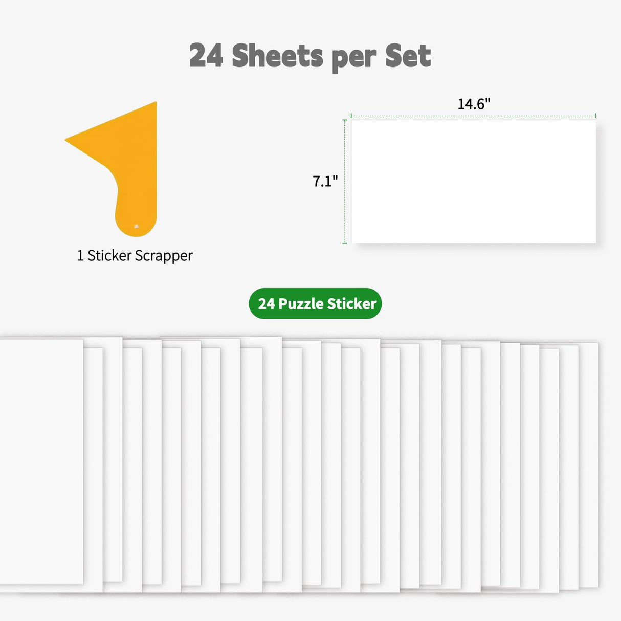 ALL4JIG Puzzle Saver – 24-Pack Puzzle Glue Sheets for 1000-3000 Pieces, Self-Adhesive Sticker Sheets, Easy to Preserve & Frame Jigsaw Puzzles ALL4JIG