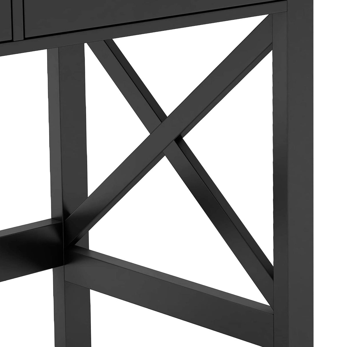 ChooChoo Home Office Desk Writing Computer Table Modern Design Black Desk with Drawers, Makeup Vanity Table ChooChoo