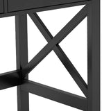 ChooChoo Home Office Desk Writing Computer Table Modern Design Black Desk with Drawers, Makeup Vanity Table ChooChoo