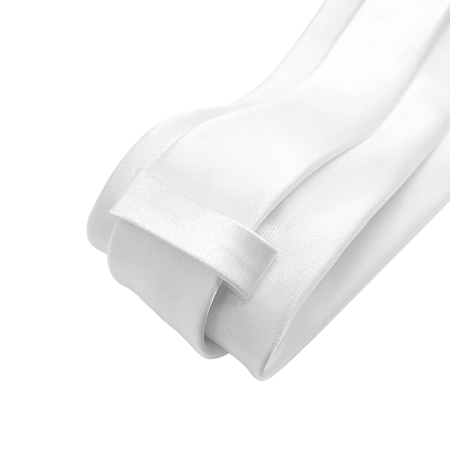 Murong Jun Men's Ties Solid Color Pure Polyester Plain Necktie White Ties For Men