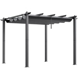 VEVOR 10'x10' Outdoor Retractable Pergola with Canopy, Aluminum Pergola with Retractable Canopy, Modern Pergola with Sun Shade Canopy for Patios, Gardens, Decks, Backyards (Gray) VEVOR