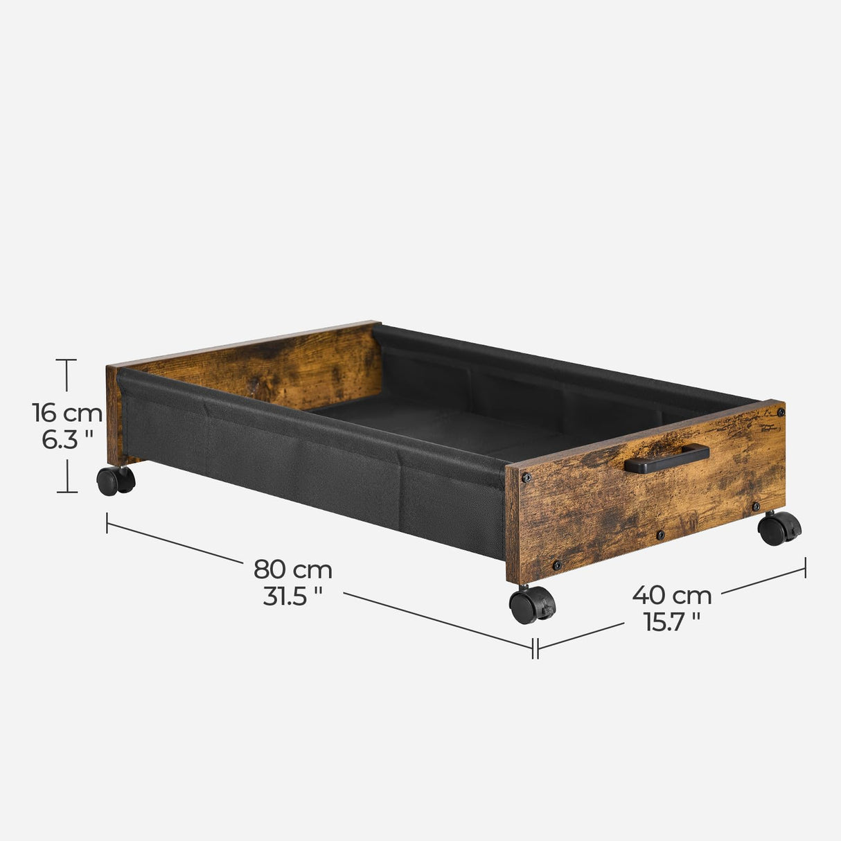 FOUCSSOMEI Under Bed Storage with Wheels, Heavy Duty Storage Containers, Toy Box, Longer Size 31.5", Wooden Under Bed Organizer Drawers, Metal Frame, for Clothes Books Blankets, Patented Design FOUCSSOMEI