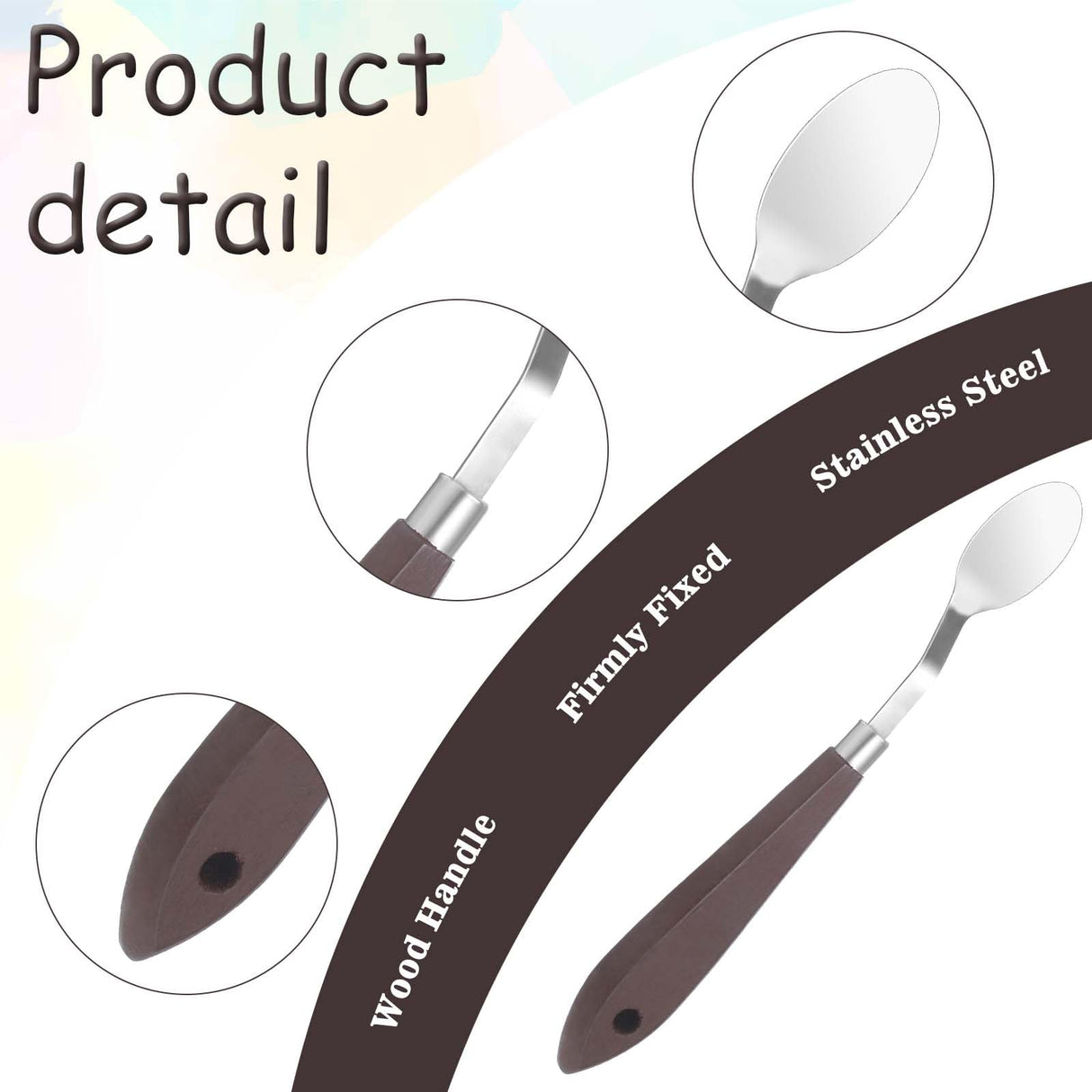 2Pcs Palette Knife No.20 Palette Knives 22mm Width Pallet Knife Stainless Steel Oval Art Paint Spatula with Wood Handle Metal Palette Knife for Oil Acrylic Canvas Mixing Spreading Cake Decorating Styquenzer