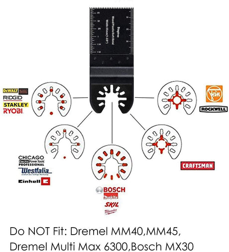 Diagtree Oscillating Saw Blades, Diagtree 50pcs Wood Universal Quick Release Oscillating Saw Blades Compatible with Fein Dremel Dewalt Craftsman Ridgid Makita Milwaukee Rockwell Ryobi, etc Diagtree