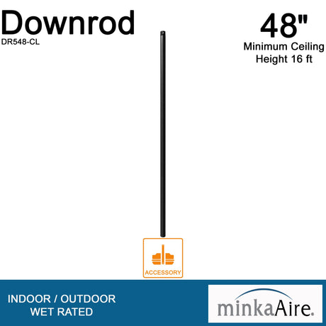 Minka-Aire 48 Inch Ceiling Fan Downrod - Coal - DR548-CL MINKA-AIRE