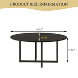 VERFARM Oval Coffee Table for Living Room, Center Table Tea Table with Metal Frame for Living Room Home Office, Small Space, Easy Assembly, Black VERFARM