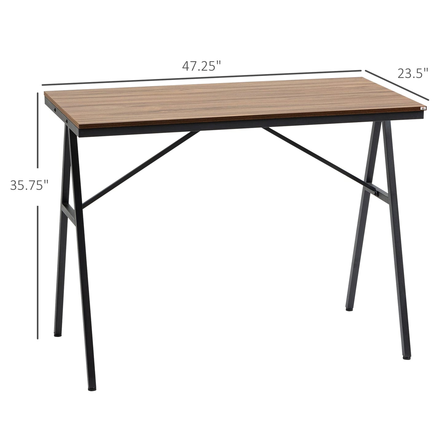 HOMCOM Rustic Industrial Counter Height Bar Table with Steel Frame for Kitchen and Dining Room