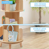 Gdrasuya10 3 Tier 360° Rotating Wooden Bookshelf – Stylish Floor-Standing Book Storage Organizer for Any Room Gdrasuya10