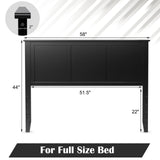 Giantex Adjustable Black Wooden Headboard for Full Beds with Solid Pine Construction Giantex