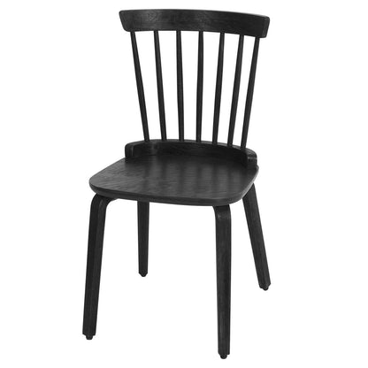 Bekrvio Black Dining Chairs Set of 4 Windsor Chairs with Bentwood Legs, Farmhouse Spindle Back Dining Chair, Vintage Mid-century Country Style, Solid Wood Armless Kitchen Side Chairs for Livi - WoodArtSupply