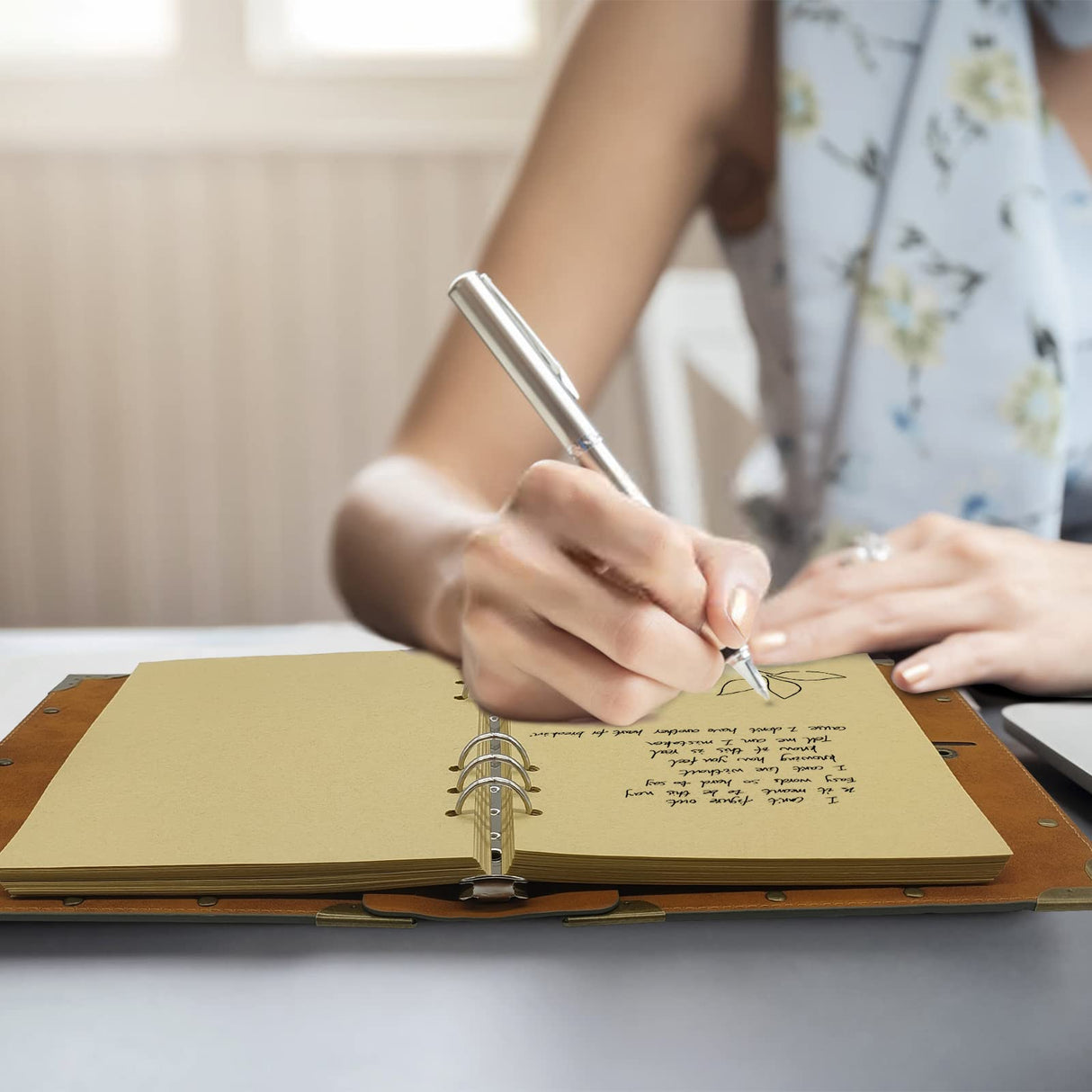 SEEHAN A5 Journal Vintage Binder Journal Notebook 200 Pages, PU Leather Blank Journal Sketchbook A5 Notepads Travel Journal for Writing Drawing SEEHAN