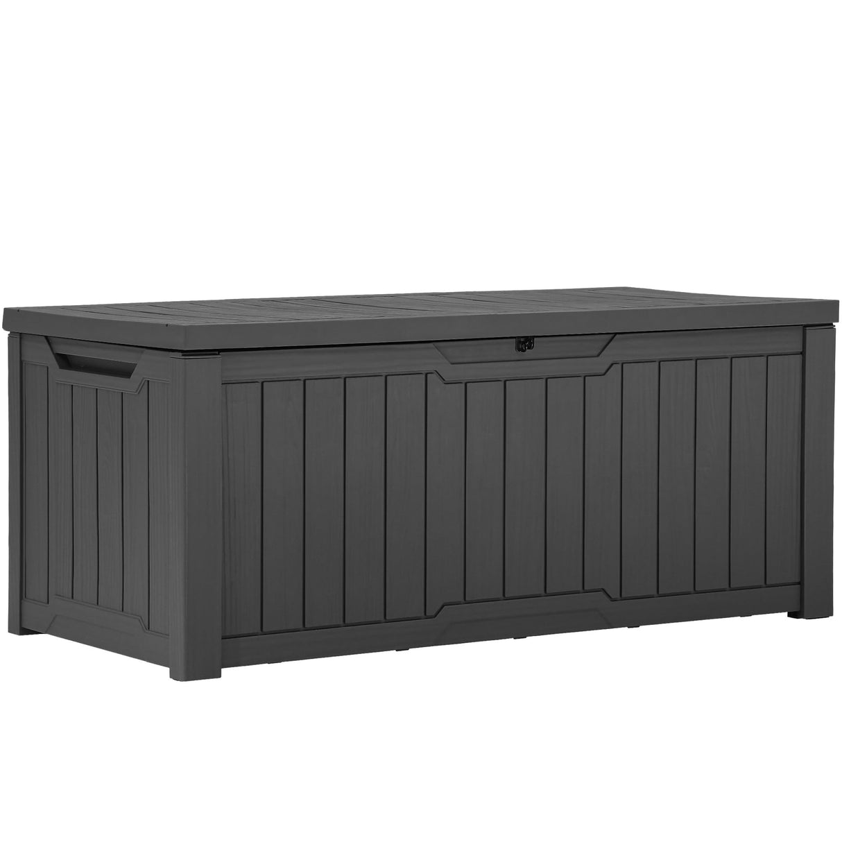 YITAHOME 120 Gallon Resin Deck Box, Weather Resistant Outdoor Storage Box for Patio Cushions, Garden Tools, Pool Supplies, Lockable, Easy Assembly, Extra Seat or Table (Dark Gray) YITAHOME