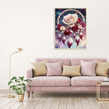 Dream Catcher Counted Cross Stitch Kits for Adults, Flowers Stamped Cross Stitch Kits for Beginners, Needlepoint Cross-Stitch Patterns Embroidery Kits Arts and Crafts for Home Decor 12×16 Inch Mrnsiet