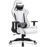 Homall Gaming Chair, Video Game Chair with Footrest and Lumbar Support, Ergonomic Computer Chair Height Adjustable with Swivel Seat and Headrest (Pale White) Homall
