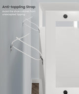 HAIOOU Shoe Cabinet with 3 Flip Drawers, Slim Wooden Shoe Rack Freestanding Storage Organizer Stand with 3 Flip Doors, Robust Metal Frame, Open Storage Shelf for 15-18 Pairs - White HAIOOU