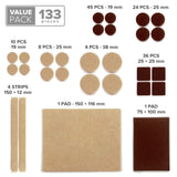 Felt Furniture Pads X-PROTECTOR 133 PCS Premium Furniture Pads - Felt Pads Furniture Feet Best Wood Floor Protectors - Protect Your Hardwood & Laminate Flooring! Brown and Beige X-Protector