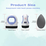 Heat Press Mini Heat Press Machine, Small Heat Press for T Shirts, Hats, Heating Transfer Projects,14 Levels Temperature Setting (White&Purple) AST&T