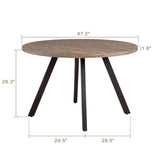 SIMTONAL Round Wood Dining Table for 4-6, 47" Mid Century Modern Kitchen Table (Only Table), Brown SIMTONAL
