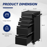 Yizosh 5-Drawer Metal Tool Storage Cabinet with Wheels,Rolling Tool Chest with Drawer and Locking Keys,Heavy Duty Tool Storage Organizer for Garage,Warehouse,Workshop Yizosh