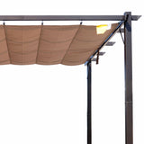 Outsunny 10' x 10' Aluminum Patio Pergola with Retractable Pergola Canopy, Backyard Shade Shelter for Porch, Outdoor Party, Garden, Grill Gazebo, Brown Outsunny