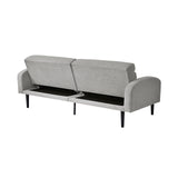 Serta® Roswell 77" Split Back Convertible Sofa, Full-Size, Dream Coil® Comfort, Modern Urban Style, Tufted Back, Solid Wood Legs w/Metal Support Leg, Easy Assembly, Woven Polyester Fabric, Light Gray Serta