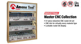 Amana Tool AMS-CNC-60 CNC Master Router Bit Collection Includes 57 SKUs and LED Illuminated Mirrored Interior and Solid Wood Display Amana Tool