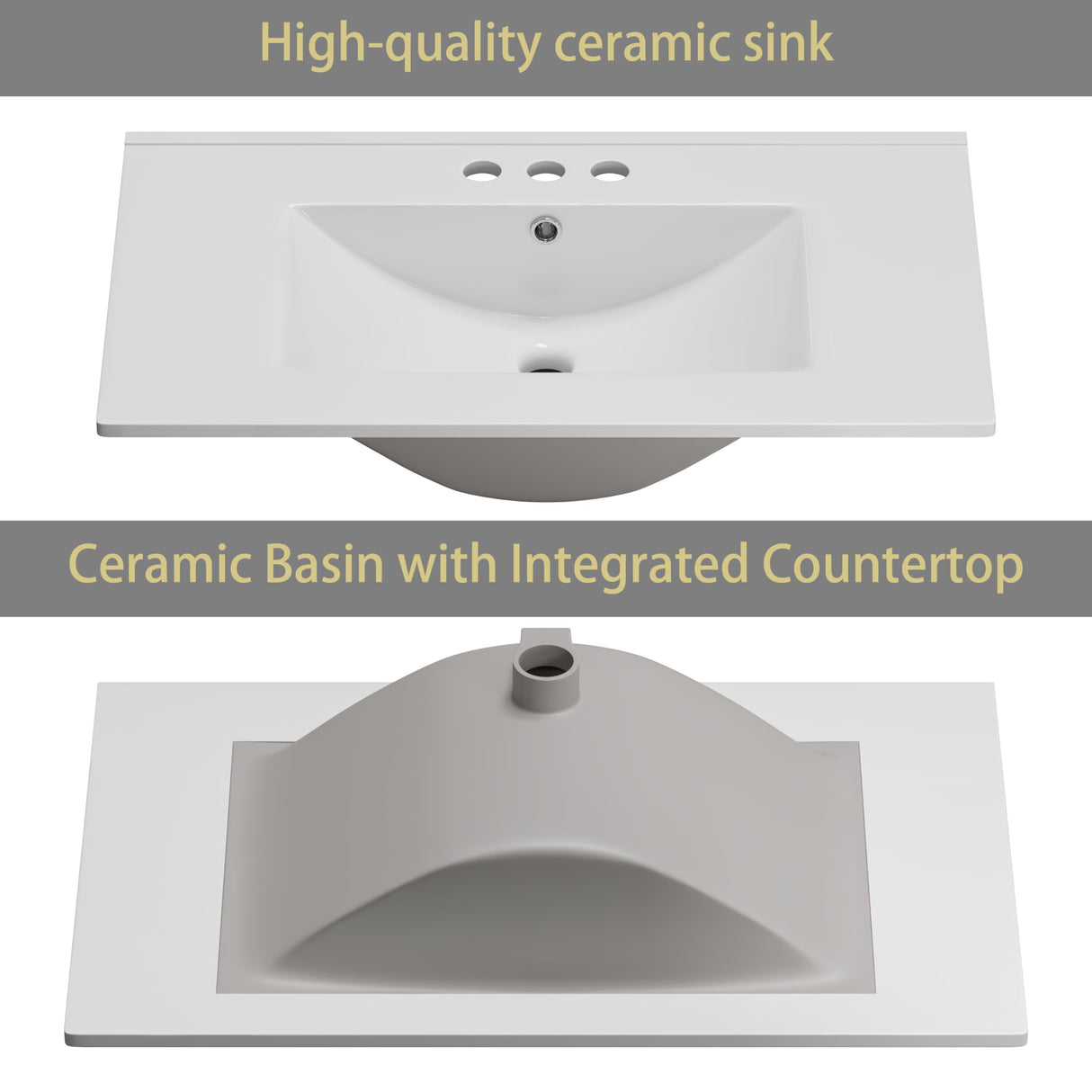 OLD CAPTAIN Bathroom Vanity with Ceramic Sink, 30" Freestanding Bathroom Cabinet Vanity with Storage, Quick Assembly Bathroom Vanity, Blue OLD CAPTAIN