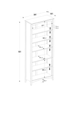 Camaflexi Shaker Style Bookcase, 72", White Camaflexi