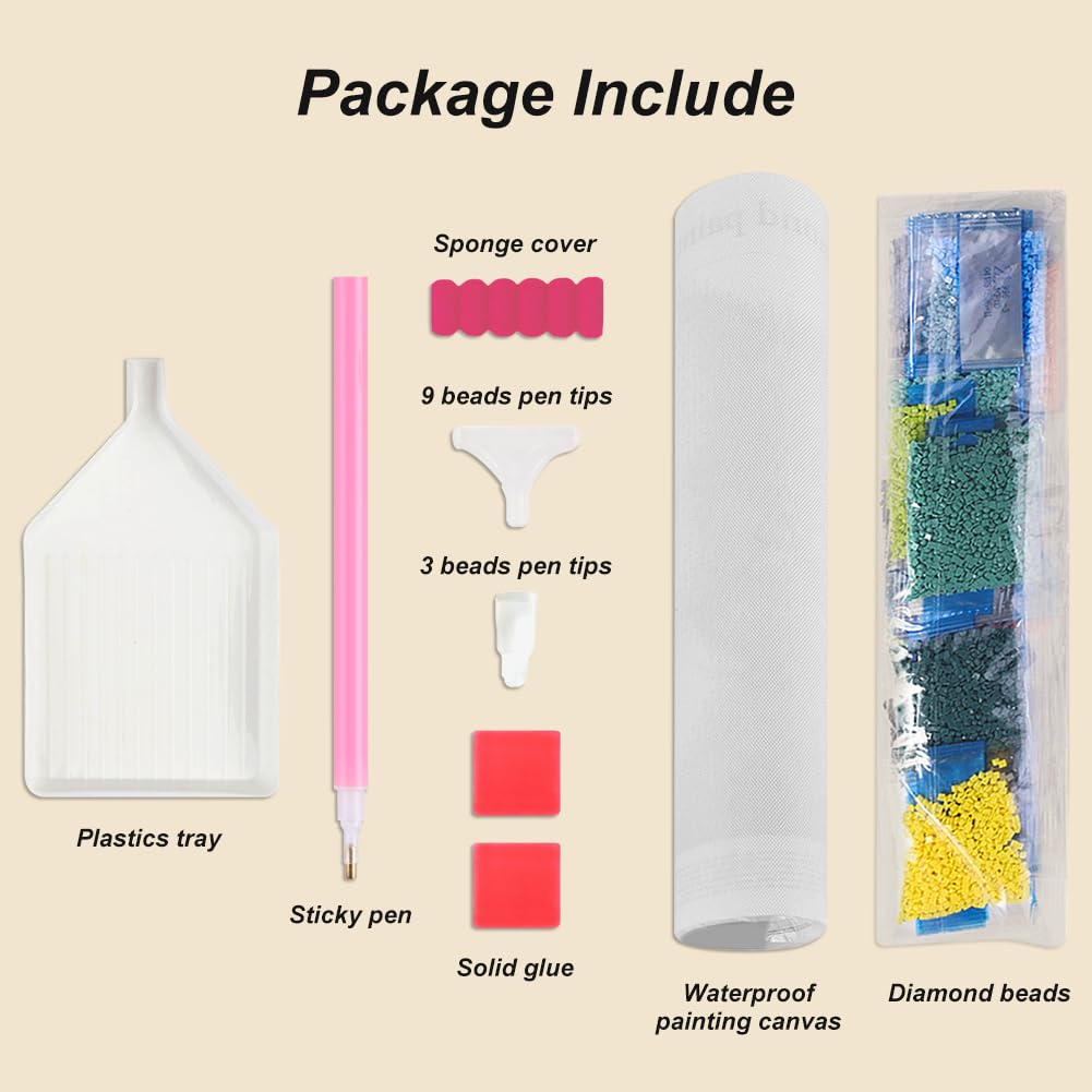 FHBUBPUP Dog Diamond Painting Kits for Adults, Diamond Art Kits for Beginners Animal, Full Drill Round Gem Art, DIY Paint with Diamond Beads Craft Home Wall Decor Gift 12x16 inch FHBUBPUP