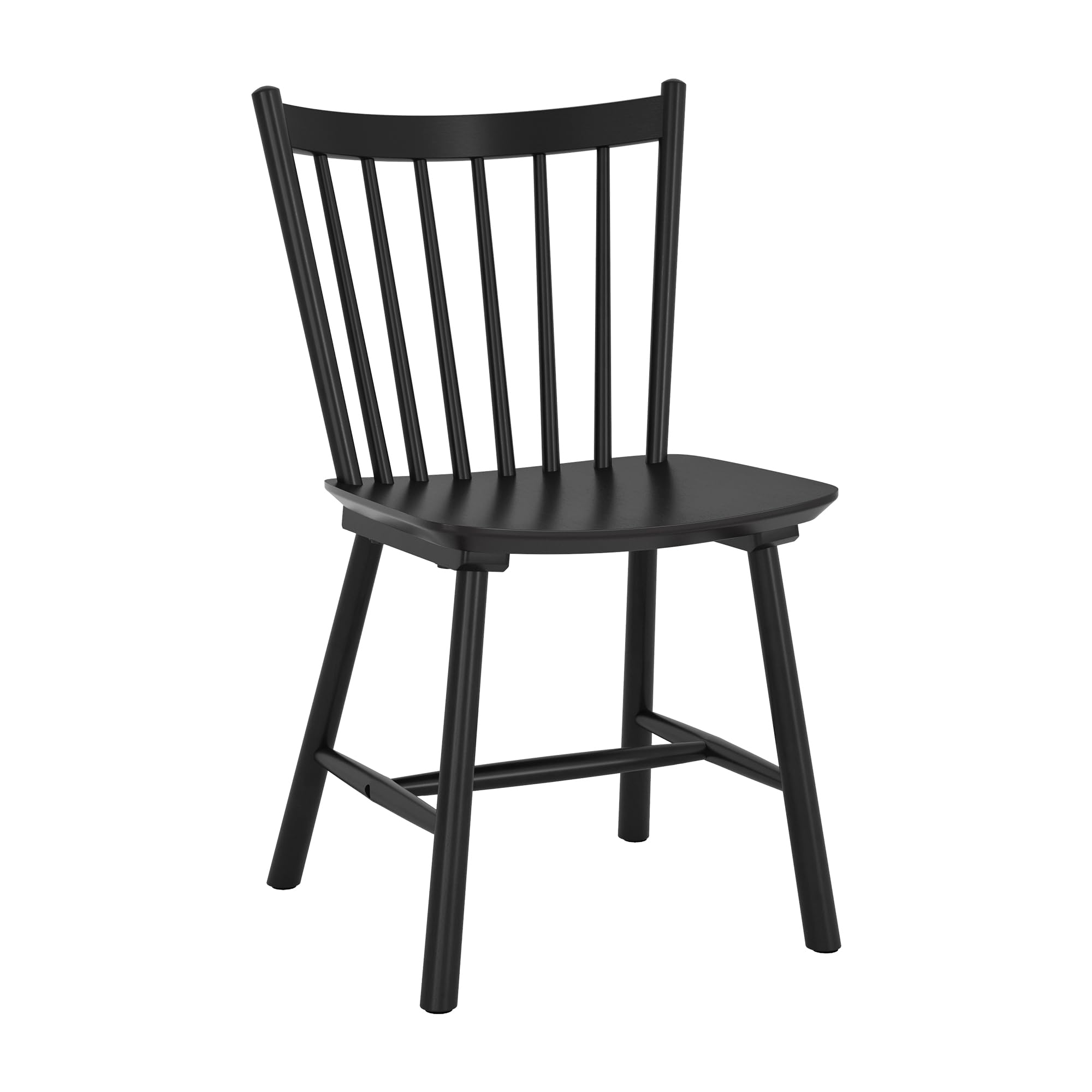 LUE BONA Upgraded Dining Chairs Set of 4, Farmhouse Wooden Spindle Back Kitchen Chairs, Windsor Dining Chairs for Kitchen and Dining Room, Black - Thumbnail 2