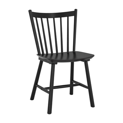 LUE BONA Upgraded Dining Chairs Set of 4, Farmhouse Wooden Spindle Back Kitchen Chairs, Windsor Dining Chairs for Kitchen and Dining Room, Black - WoodArtSupply