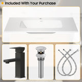 Vabches 30 Inch Bathroom Vanity with Sink, Floating Bathroom Vanity with 2 Storage Darwers, Wood Grain Wall Mounted Vanity with Storage, Bathroom Floating Vanity with Sink, Faucet, Drain Vabches