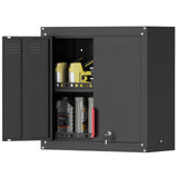 Kelueo Garage Wall Cabinet, Metal Wall Cabinet with Lockable Doors,26" Tall Wall Cabinet with Adjustable Shelf,Garage Storage Cabinets Shelf with Anti-Fall Rails for Garage,Storage Room Kelueo