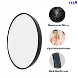 Round Mirror, Black Round Mirror 24 inch, Round Wall Mirror Metal Frame, Round Bathroom Mirror, Circle Mirrors for Wall, Living Room, Bedroom, Vanity, Entryway, Hallway. Oruii