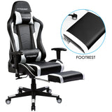 GTRACING Gaming Chair with Footrest Speakers Video Game Chair Bluetooth Music Heavy Duty Ergonomic Computer Office Desk Chair (White) GTRACING