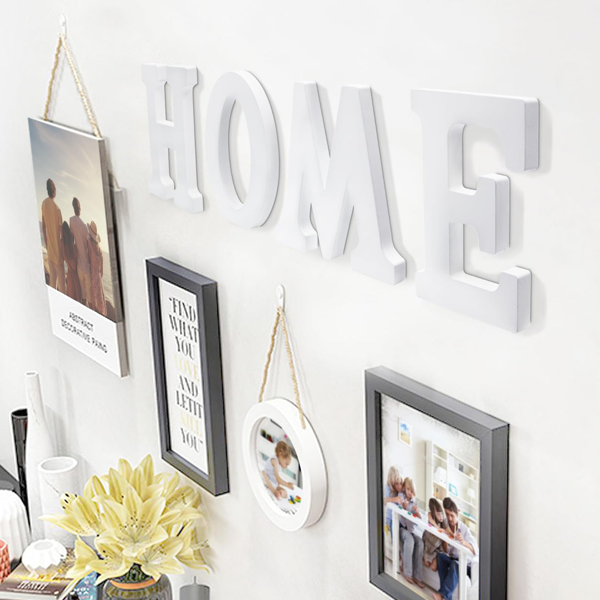 White Wooden Letters 8 Inch for Wall Decor,Large Unfinished Wood Letters for Home,Wooden Alphabet Letters for Crafts,Standing Garden Board or Room Name Signs DIY Carft (&) SETNDTS