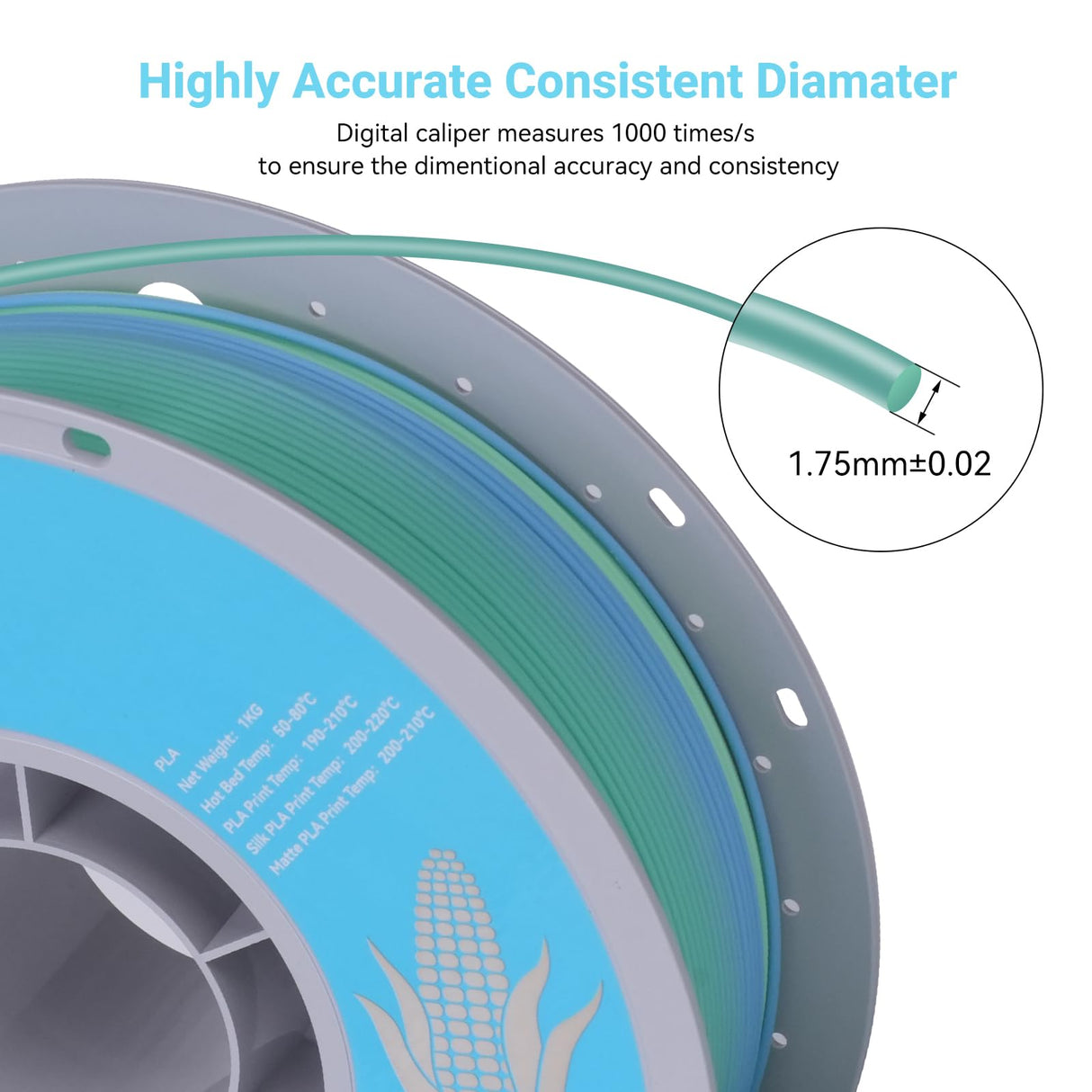 TECSONAR TECSONAR Matte Rainbow PLA 3D Printer Filament, 1KG Spool(2.2lbs) 1.75mm PLA Fast Color Change 3D Printing Material, Multicolor Gradient Filament for Most FDM 3D Printers,Matte Rainbow TECSONAR