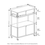 Furinno Turn-N-Tube Kitchen Storage Cart with Cabinet and Lockable Wheels, Columbia Walnut/Black Furinno