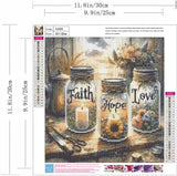 ZQEATRY 5D Diamond Painting Kits for Beginner,Faiths,Hope,Love Wishing Bottle Diamond Art kit for Adults,DIY Diamond Dots with Diamond Gem Art and Crafts for Adults Home Wall Decor 11.8x11.8inch ZQEATRY