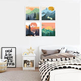 4 Pack Paint by Number for Adults, Easy Sunset Landscape DIY Arts and Crafts for Adults Beginner with Paints Brushes, Tree River Mountain Acrylic Paint Set for Home Decor 8×8 Inch eniref
