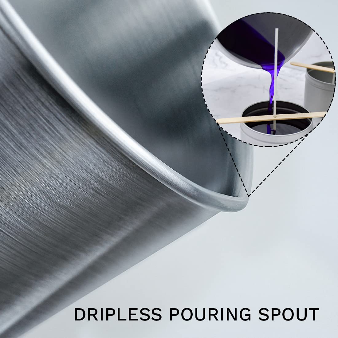 AGLARY Candle Making Pouring Pot, Double Boiler Aluminum Candle Wax Melting Pitcher，Holds for 4 Pounds Wax，with Heat-Resistant Handle and Dripless Pouring Spout,Wax melt containers，3L… AGLARY