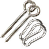 AIVOOF Hammock Hanging Kit, Heavy Duty Swing Hangers Eye Hooks for Hanging Swing Stainless Steel Hammock Hook Carabiner Set 800LB Capacity Swing Hardware for Yoga Hammock Swing Chair Indoor Outdoor AIVOOF