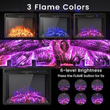 COSTWAY Electric Fireplace Insert 26-inch Wide, 5,000 BTU Recessed and Freestanding Fireplace Heater with Remote Control, 3 Flame Colors, 6 Brightness, 6H Timer, Fireplace for Indoor Use, 750/1500W COSTWAY